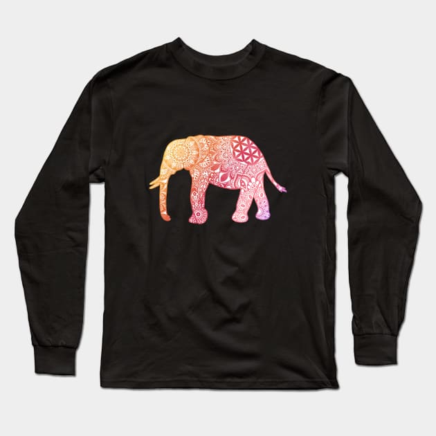 Mandala elephant Long Sleeve T-Shirt by NicoleHarvey